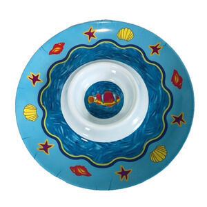Ocean State Melamine Plastic Outdoor Clown Fish Chip & Dip Platter 14" Sea Beach